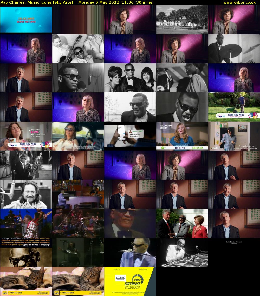 Ray Charles: Music Icons (Sky Arts) Monday 9 May 2022 11:00 - 11:30