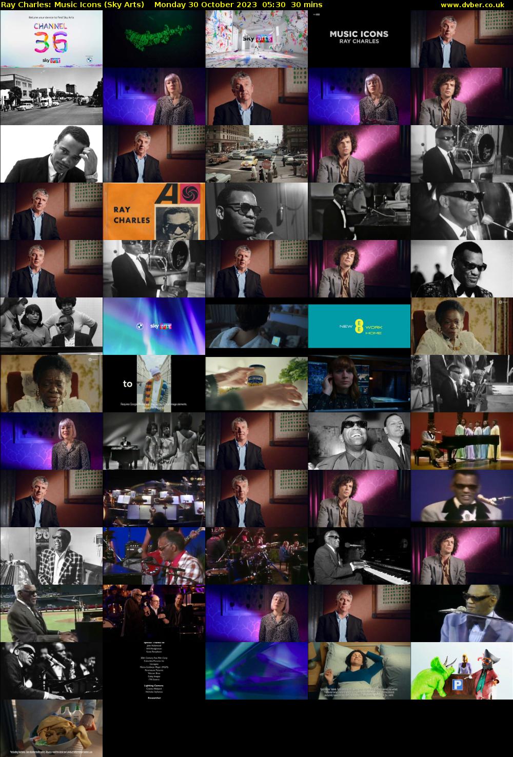 Ray Charles: Music Icons (Sky Arts) Monday 30 October 2023 05:30 - 06:00