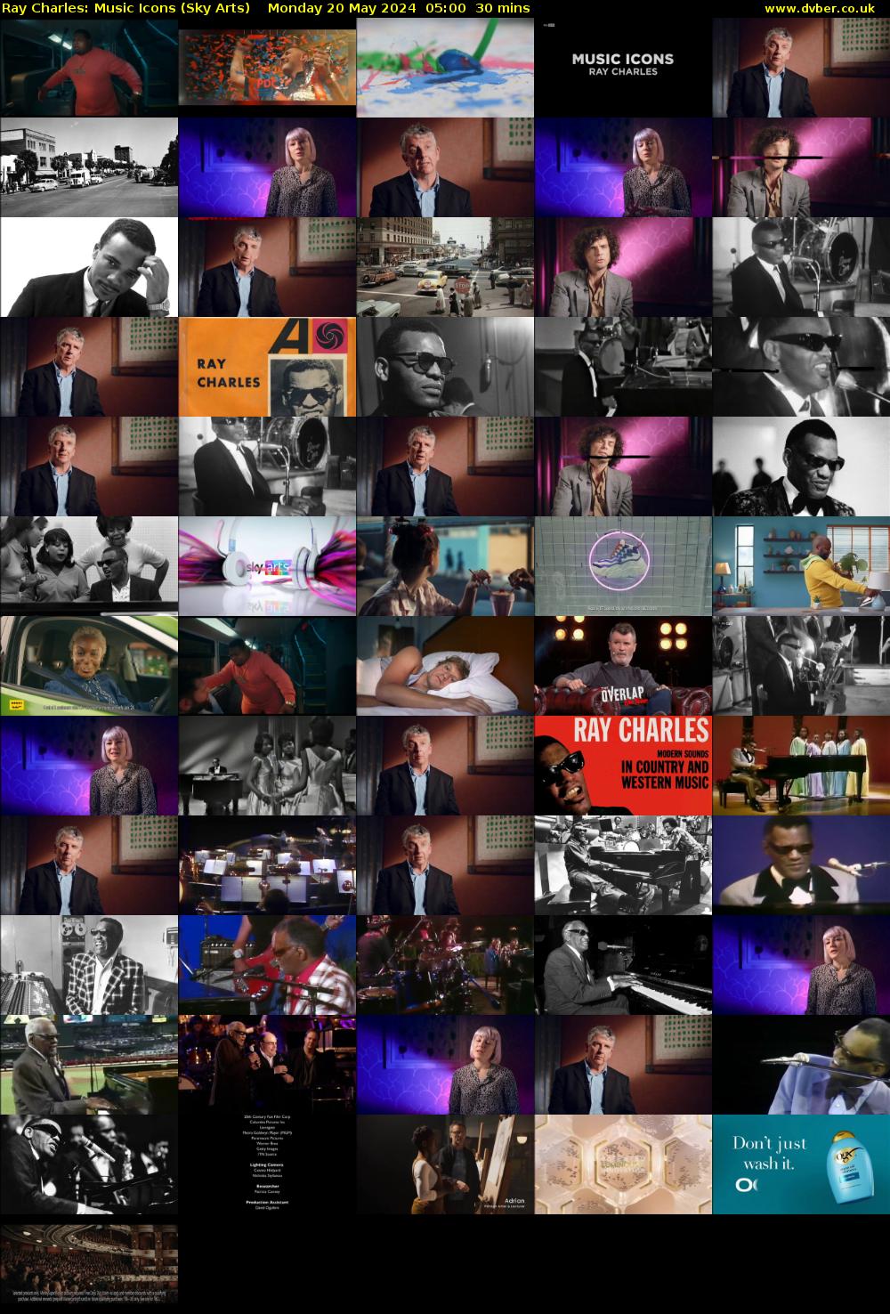 Ray Charles: Music Icons (Sky Arts) Monday 20 May 2024 05:00 - 05:30