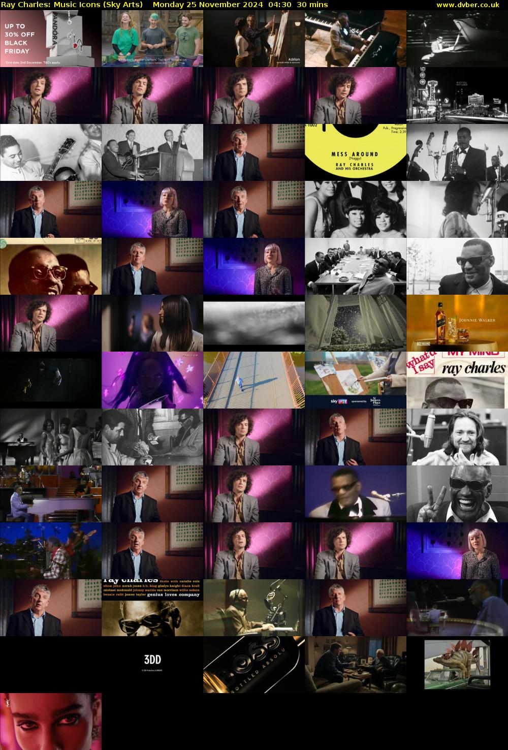 Ray Charles: Music Icons (Sky Arts) Monday 25 November 2024 04:30 - 05:00