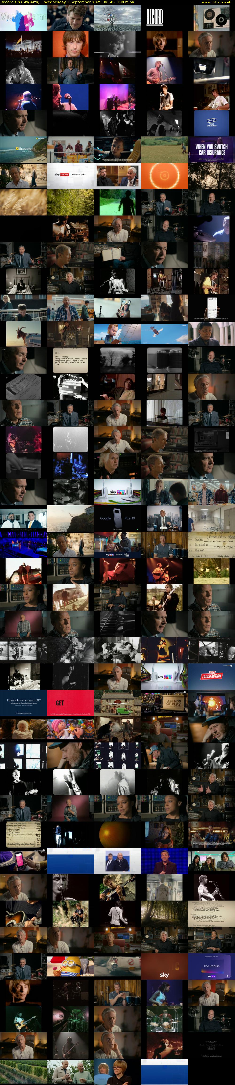 Record On (Sky Arts) Wednesday 3 September 2025 00:45 - 02:25