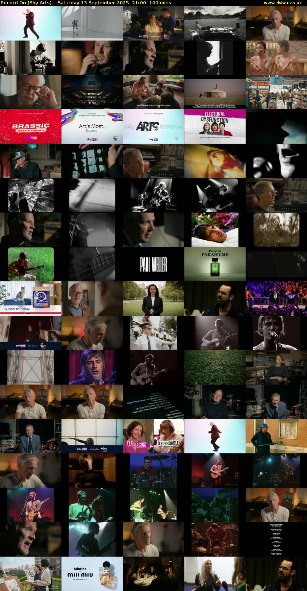 Record On (Sky Arts) Saturday 13 September 2025 21:00 - 22:40