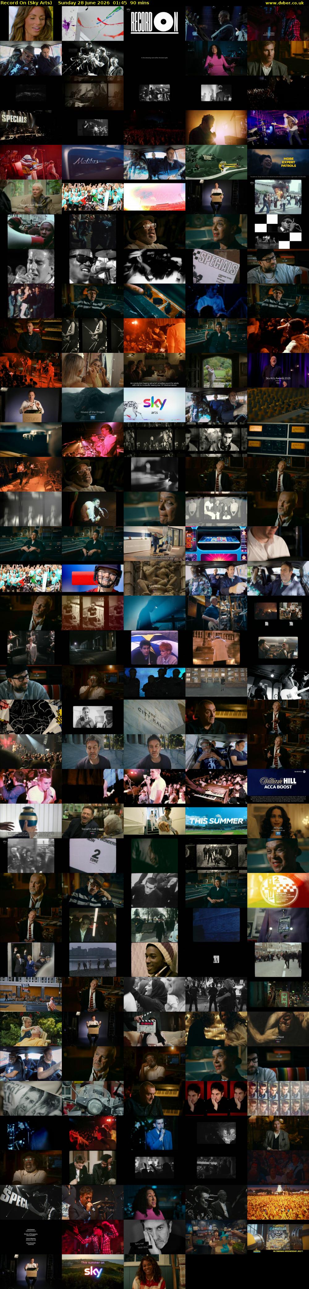 Record On (Sky Arts) Sunday 28 June 2026 01:45 - 03:15