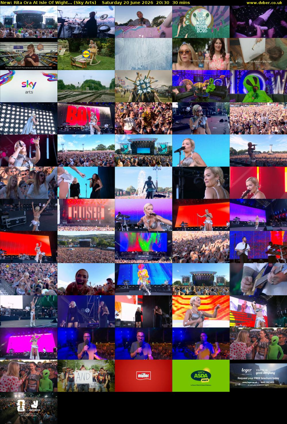 Rita Ora At Isle Of Wight... (Sky Arts) Saturday 20 June 2026 20:30 - 21:00