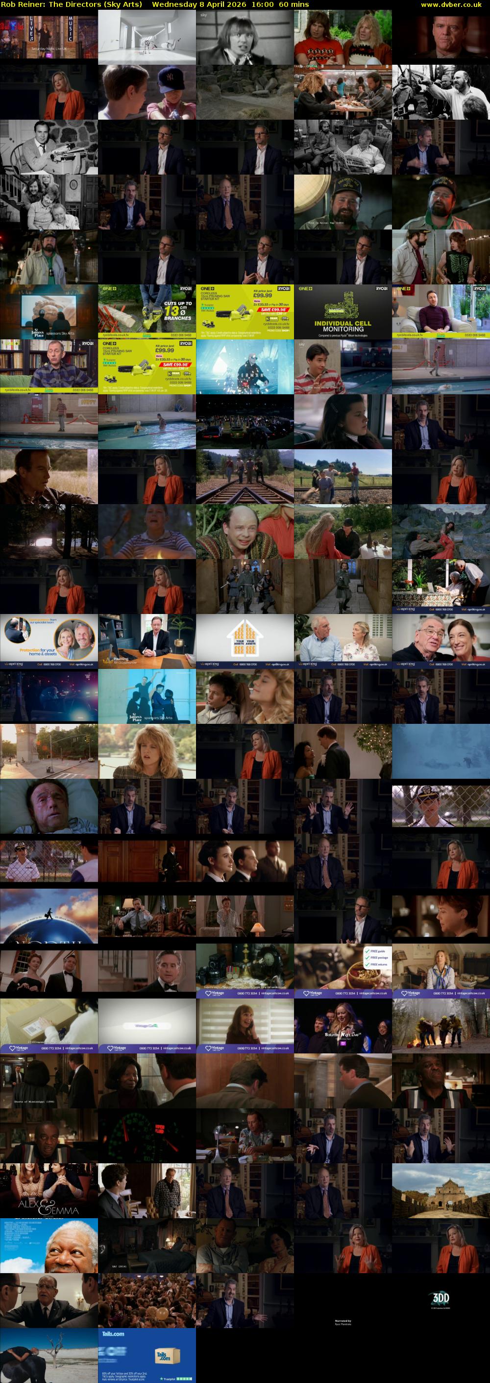 Rob Reiner: The Directors (Sky Arts) Wednesday 8 April 2026 16:00 - 17:00