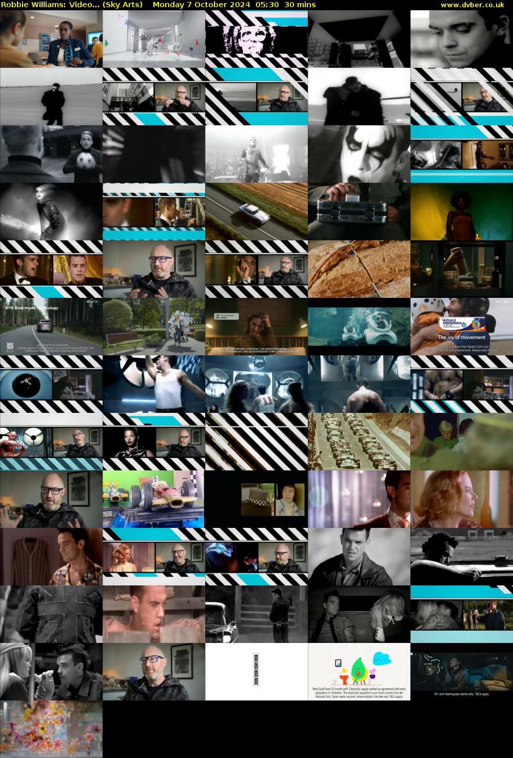 Robbie Williams: Video... (Sky Arts) Monday 7 October 2024 05:30 - 06:00