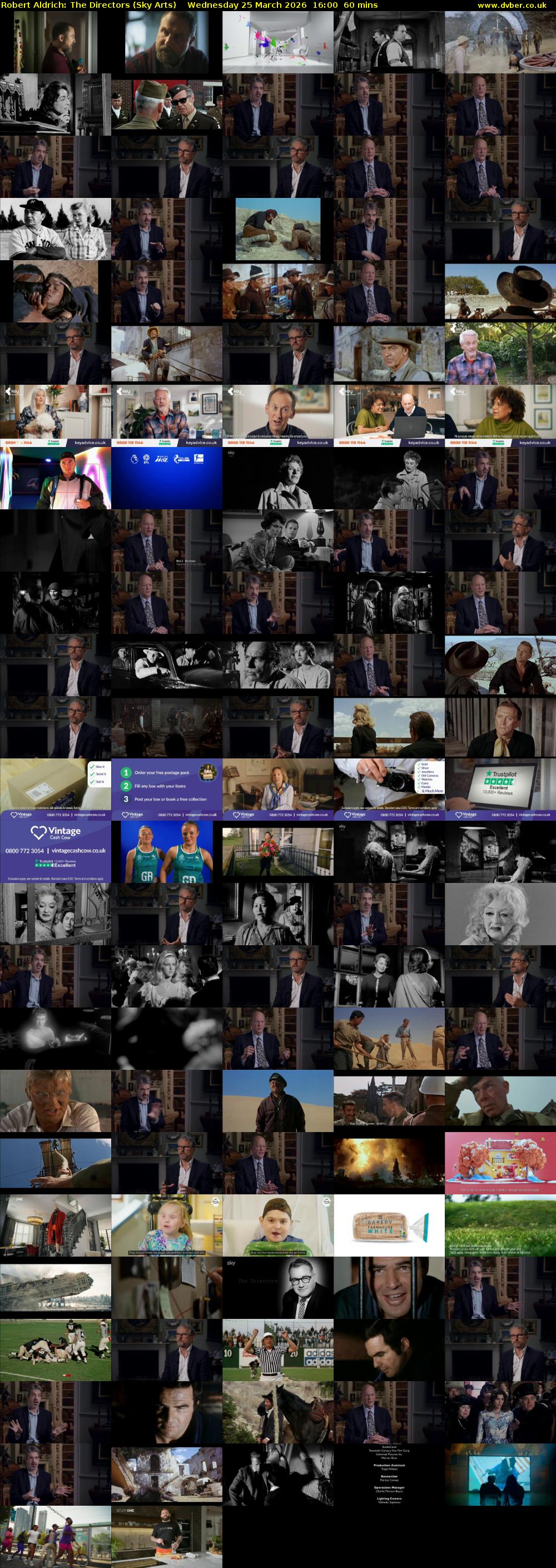 Robert Aldrich: The Directors (Sky Arts) Wednesday 25 March 2026 16:00 - 17:00