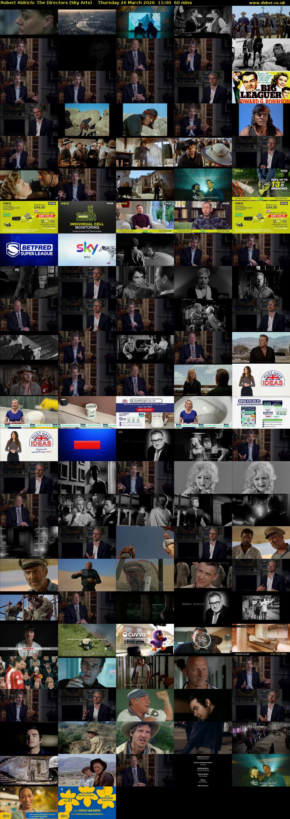 Robert Aldrich: The Directors (Sky Arts) Thursday 26 March 2026 11:00 - 12:00