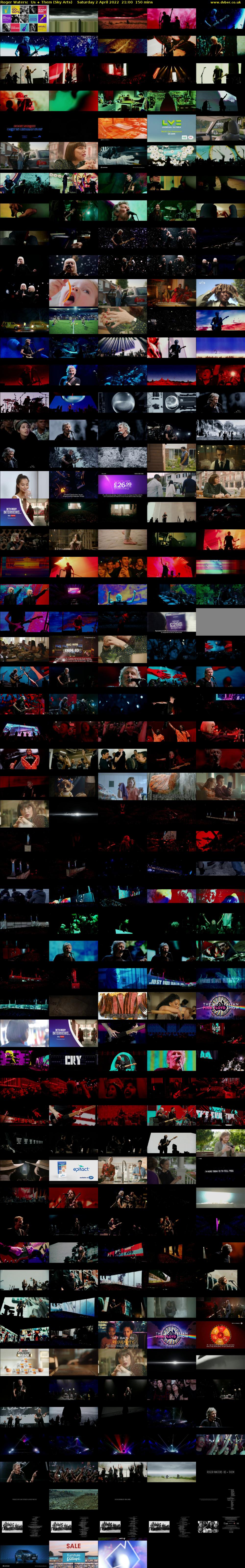 Roger Waters:  Us + Them (Sky Arts) Saturday 2 April 2022 21:00 - 23:30