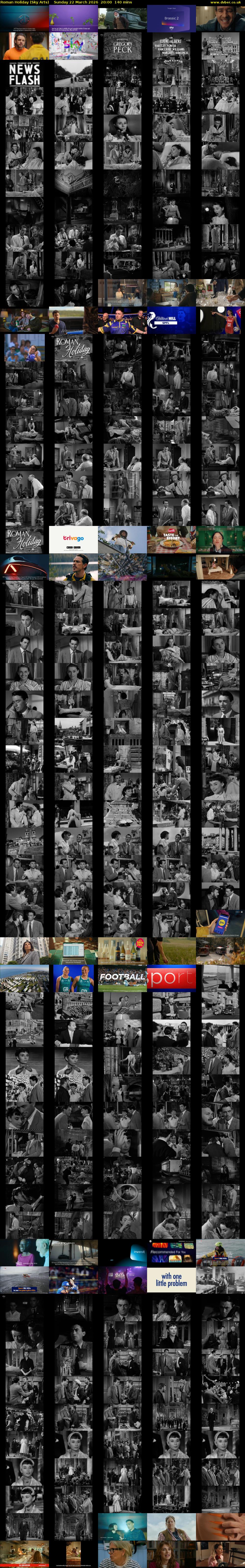 Roman Holiday (Sky Arts) Sunday 22 March 2026 20:00 - 22:20