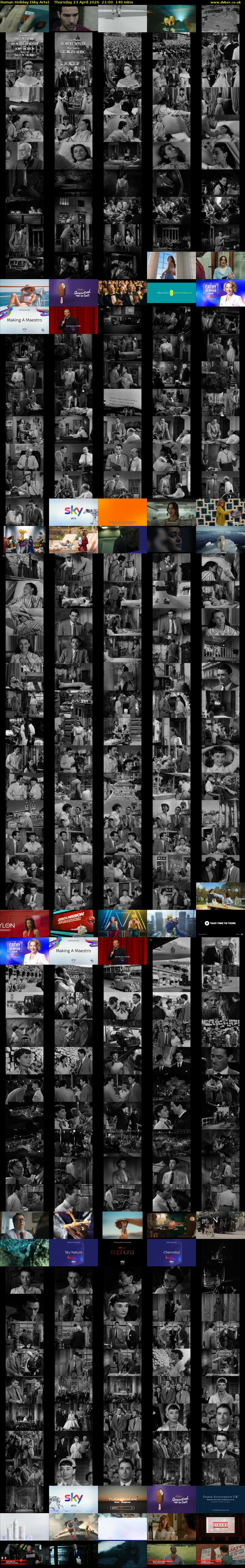 Roman Holiday (Sky Arts) Thursday 23 April 2026 21:00 - 23:20