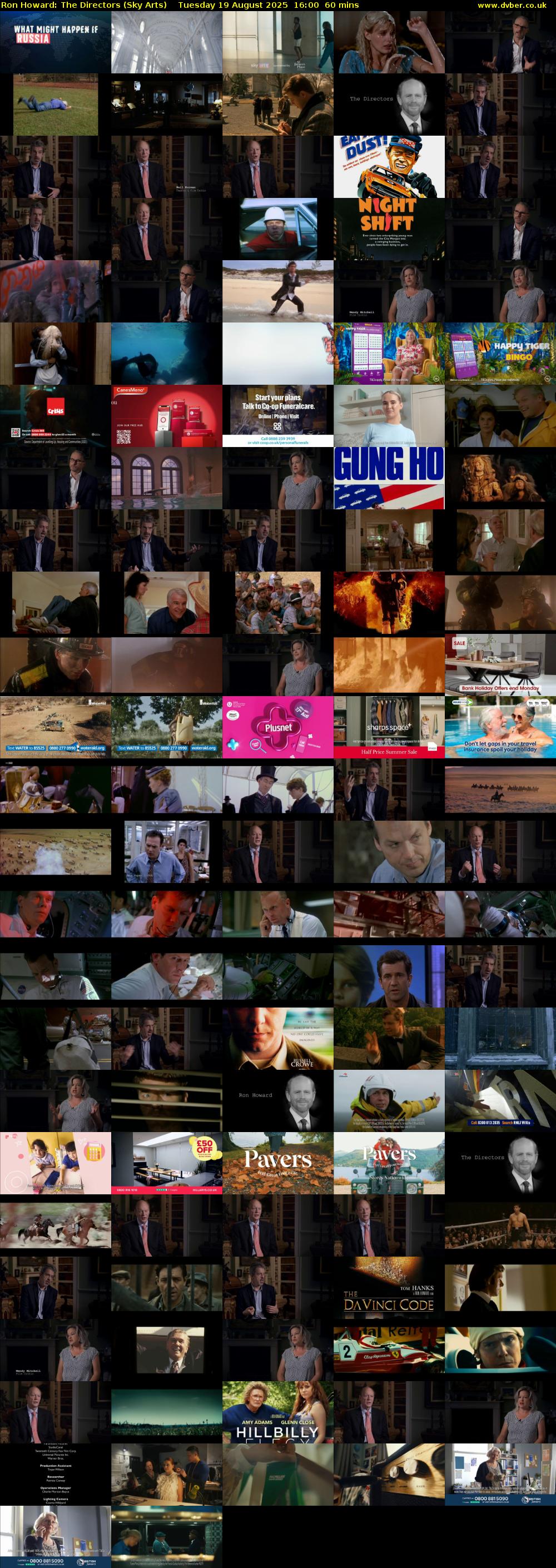 Ron Howard: The Directors (Sky Arts) Tuesday 19 August 2025 16:00 - 17:00