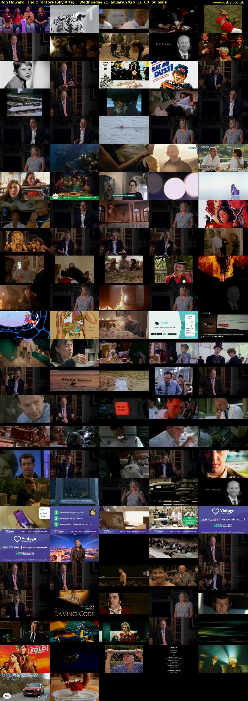 Ron Howard: The Directors (Sky Arts) Wednesday 21 January 2026 16:00 - 17:00