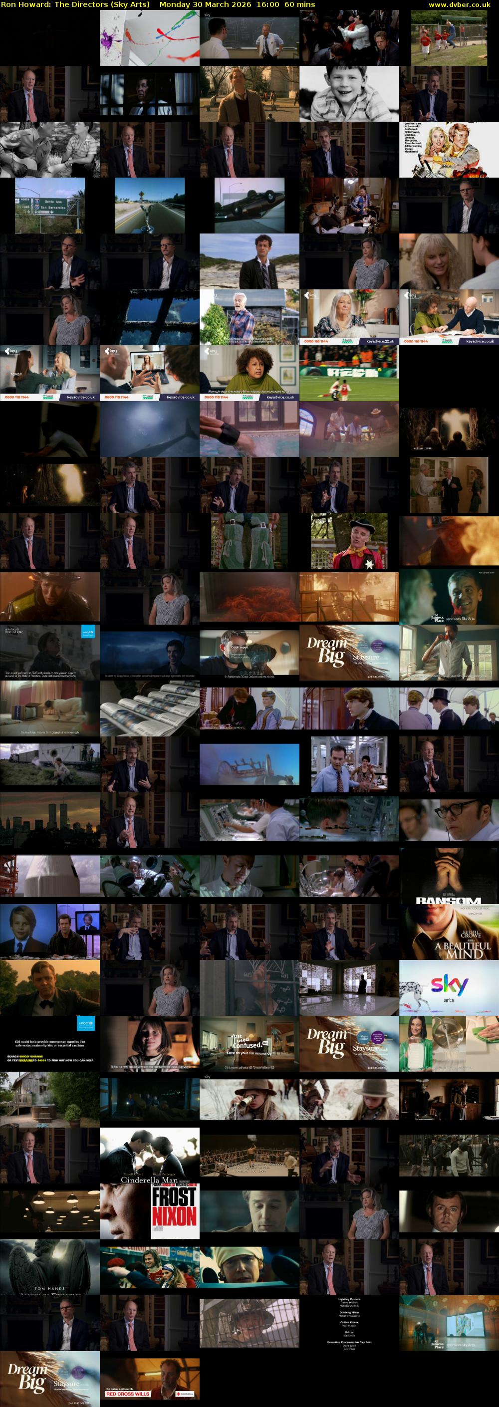 Ron Howard: The Directors (Sky Arts) Monday 30 March 2026 16:00 - 17:00