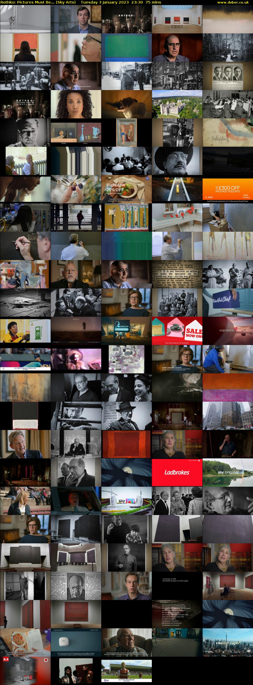 Rothko: Pictures Must Be... (Sky Arts) Tuesday 3 January 2023 23:30 - 00:45