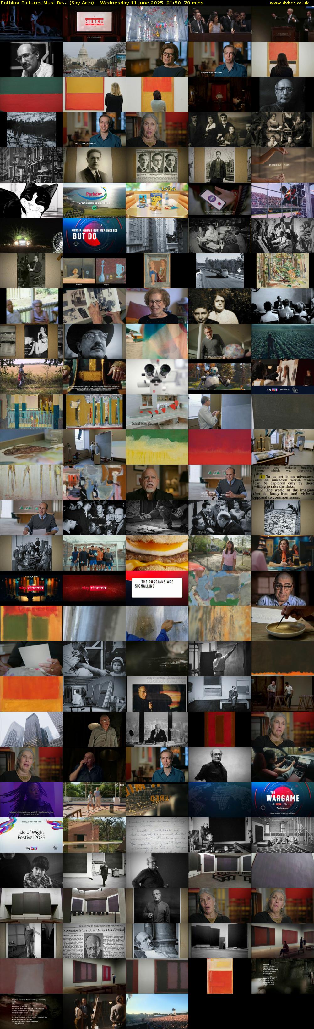 Rothko: Pictures Must Be... (Sky Arts) Wednesday 11 June 2025 01:50 - 03:00
