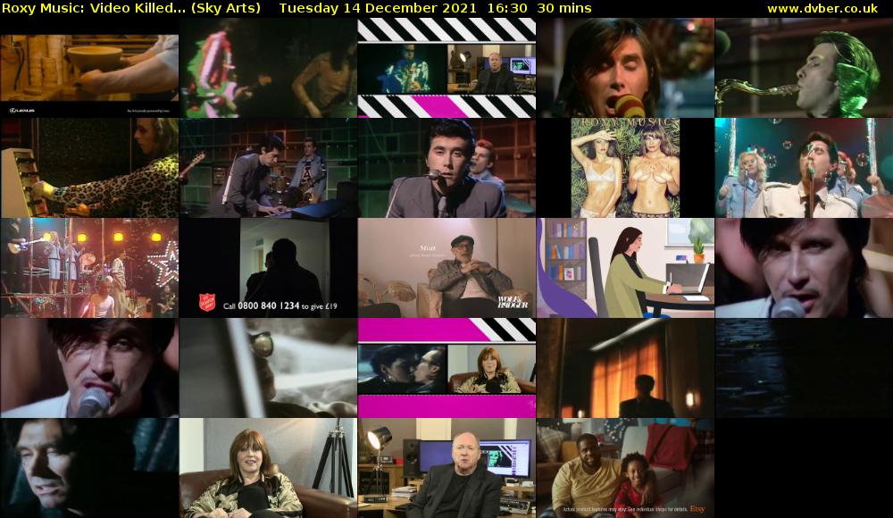 Roxy Music: Video Killed... (Sky Arts) Tuesday 14 December 2021 16:30 - 17:00