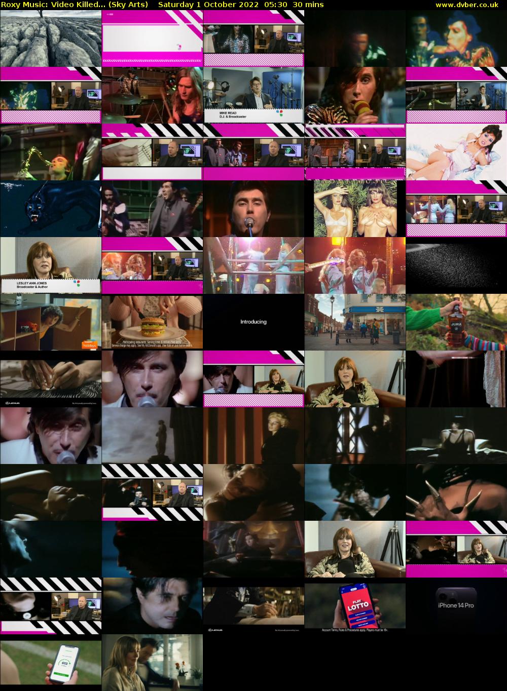 Roxy Music: Video Killed... (Sky Arts) Saturday 1 October 2022 05:30 - 06:00