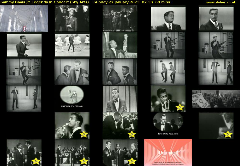 Sammy Davis Jr: Legends In Concert (Sky Arts) Sunday 22 January 2023 07:30 - 08:30