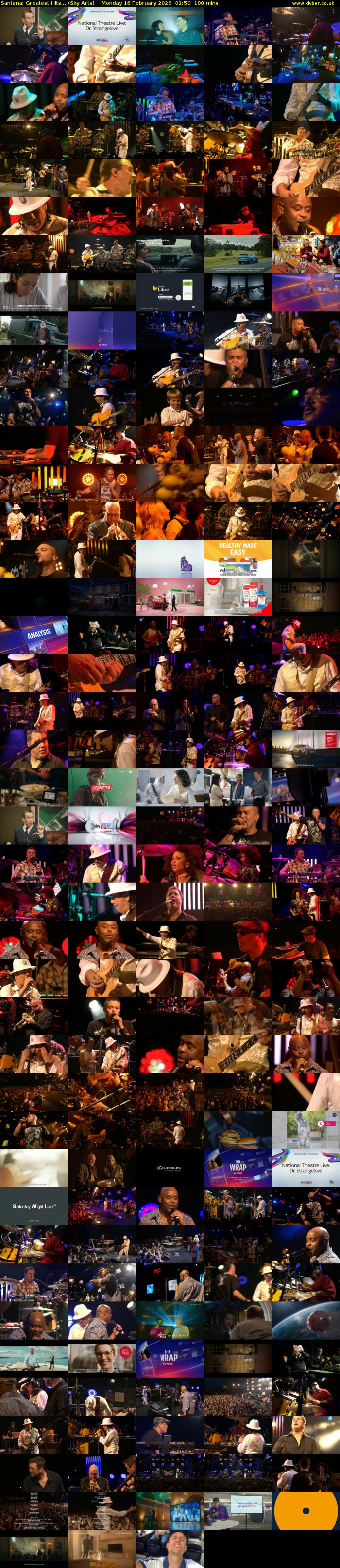 Santana: Greatest Hits... (Sky Arts) Monday 16 February 2026 02:50 - 04:30