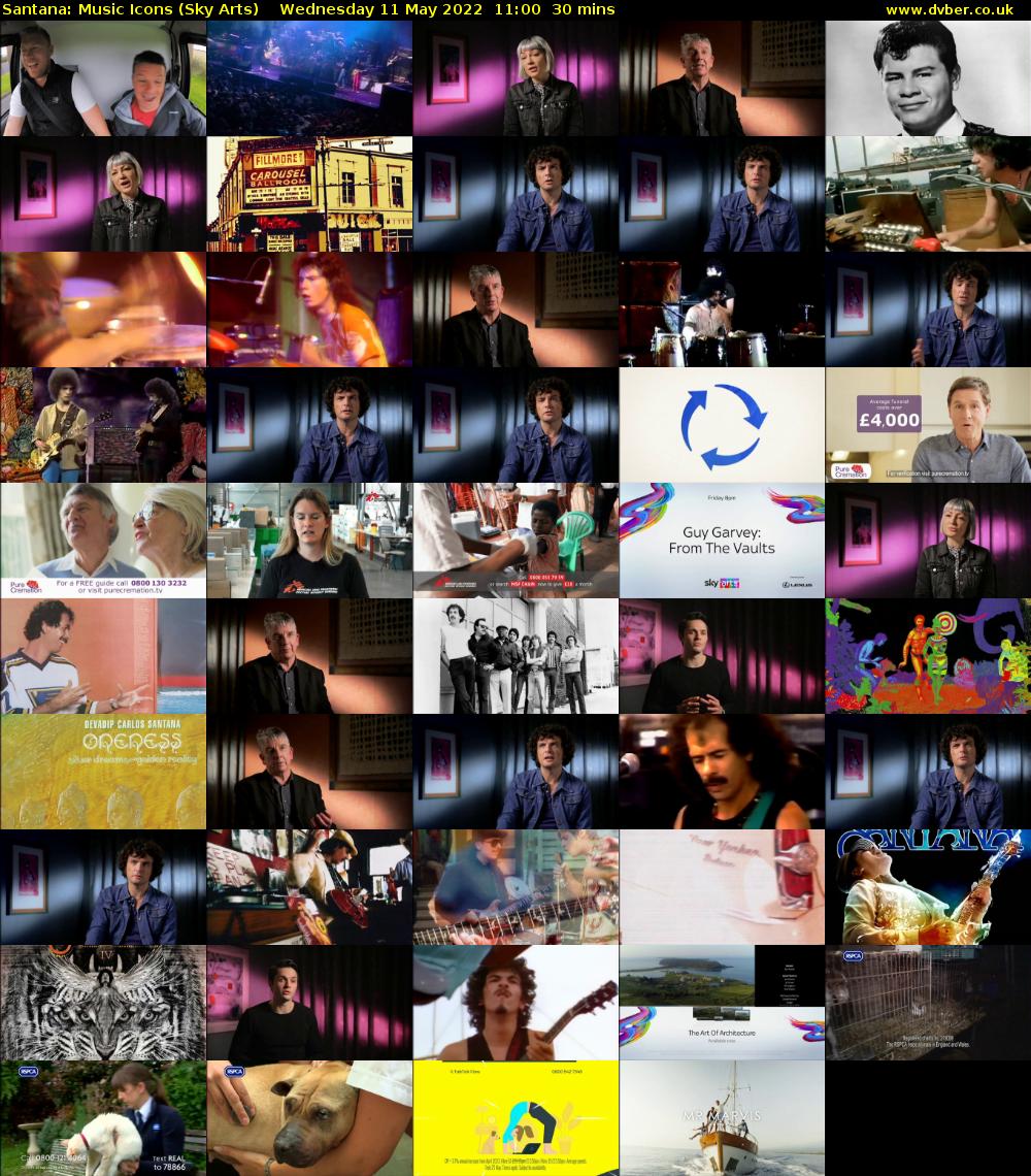Santana: Music Icons (Sky Arts) Wednesday 11 May 2022 11:00 - 11:30