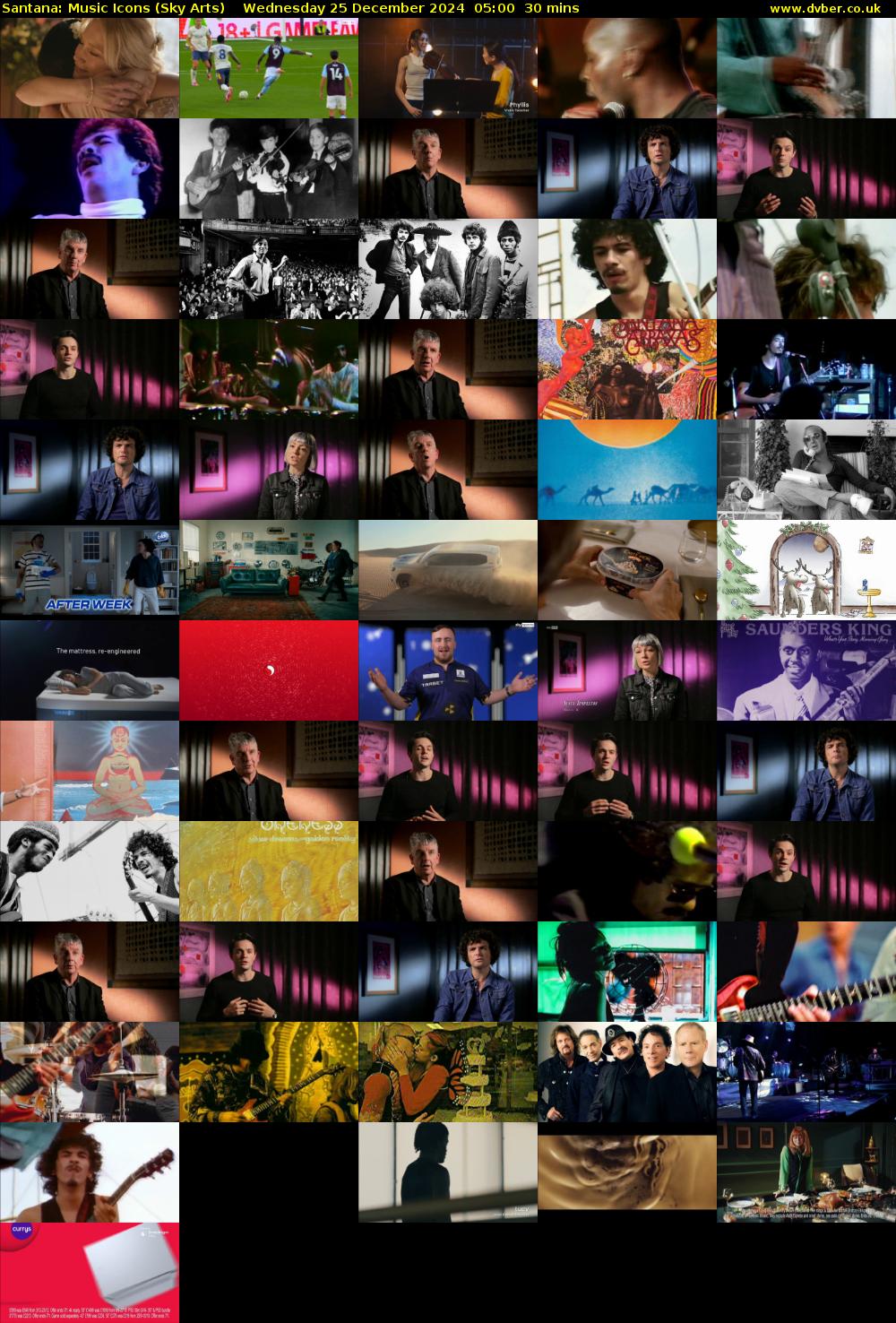 Santana: Music Icons (Sky Arts) Wednesday 25 December 2024 05:00 - 05:30