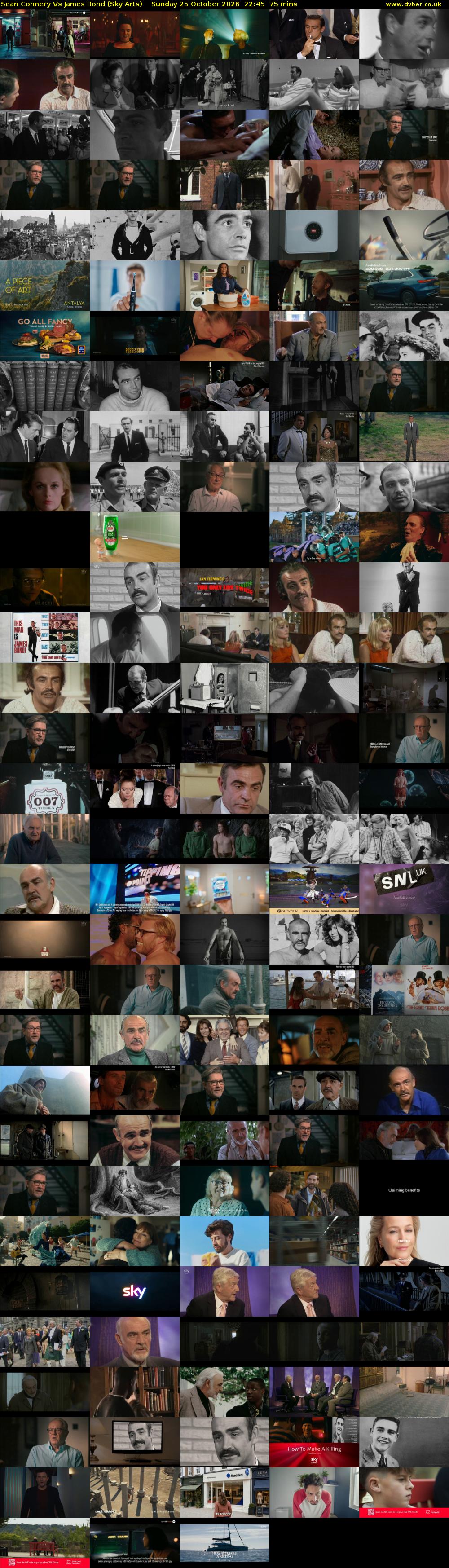 Sean Connery Vs James Bond (Sky Arts) Sunday 25 October 2026 22:45 - 00:00