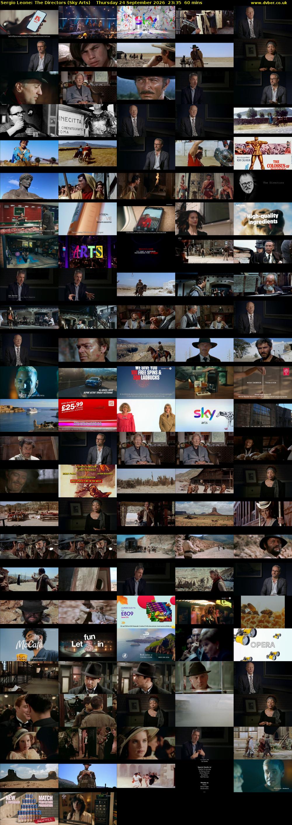 Sergio Leone: The Directors (Sky Arts) Thursday 24 September 2026 23:35 - 00:35