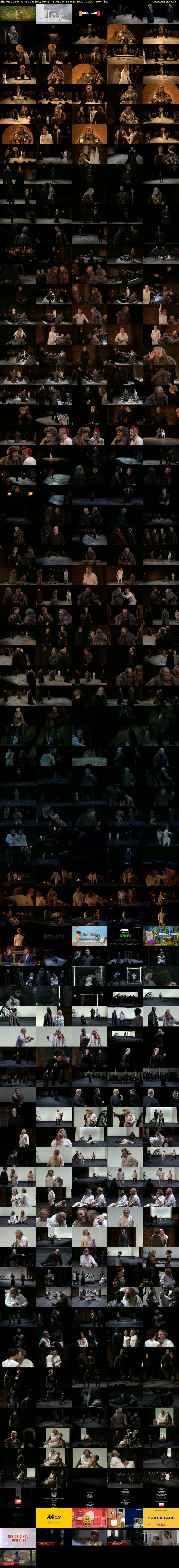 Shakespeare: King Lear (Sky Arts) Tuesday 13 May 2025 01:50 - 05:00