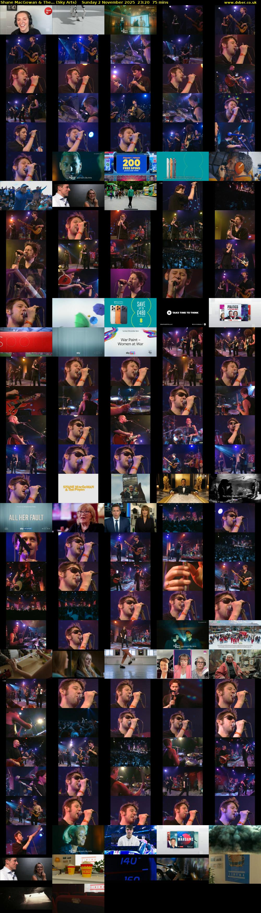Shane MacGowan & The... (Sky Arts) Sunday 2 November 2025 23:20 - 00:35