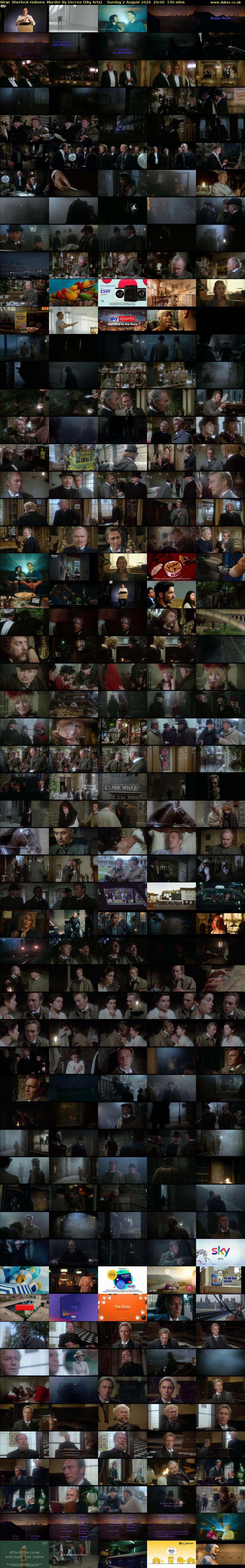 Sherlock Holmes: Murder By Decree (Sky Arts) Sunday 2 August 2026 20:00 - 22:20