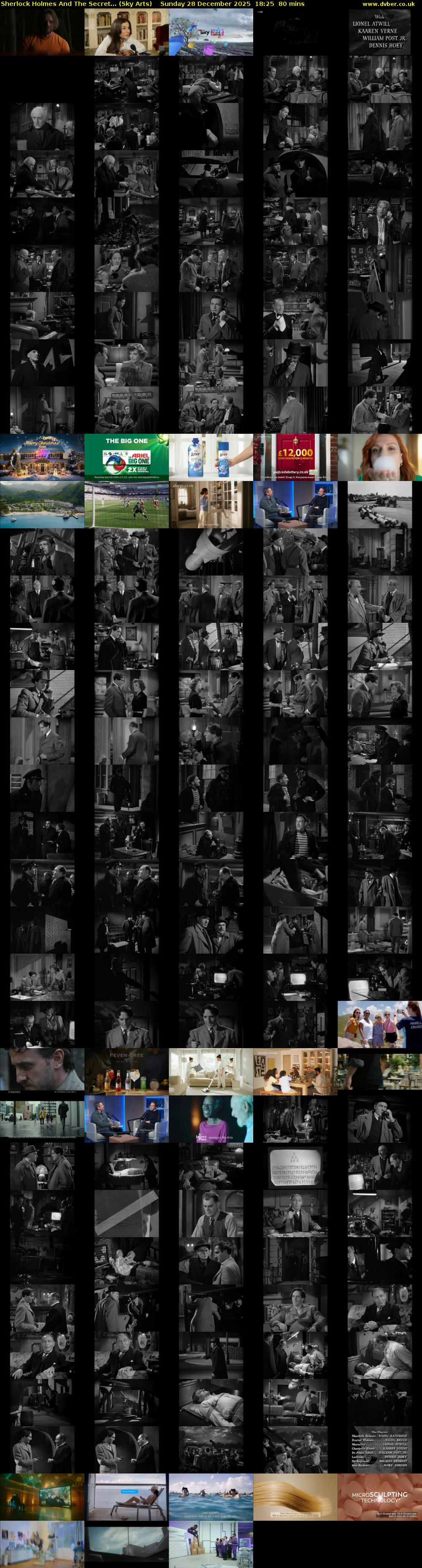 Sherlock Holmes And The Secret... (Sky Arts) Sunday 28 December 2025 18:25 - 19:45