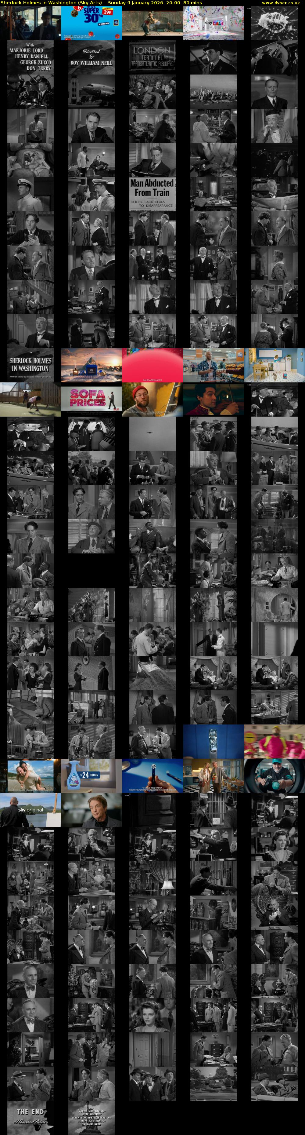 Sherlock Holmes In Washington (Sky Arts) Sunday 4 January 2026 20:00 - 21:20