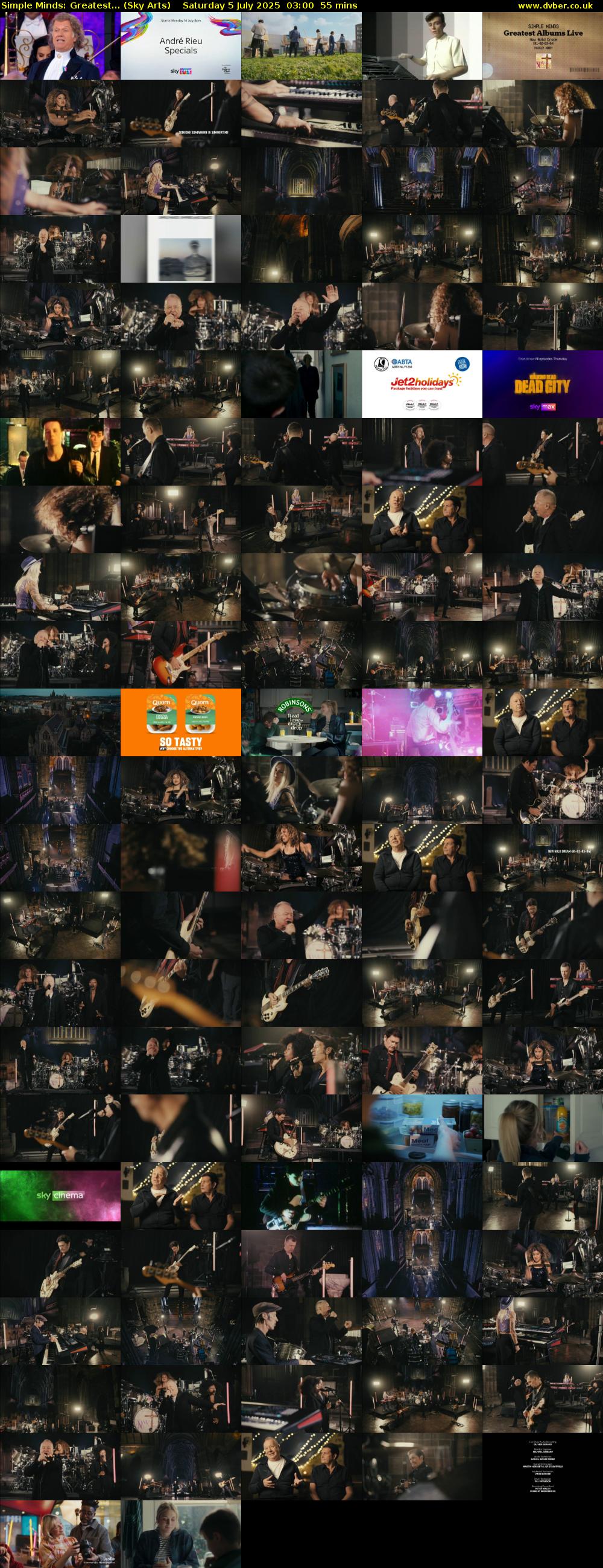 Simple Minds: Greatest... (Sky Arts) Saturday 5 July 2025 03:00 - 03:55