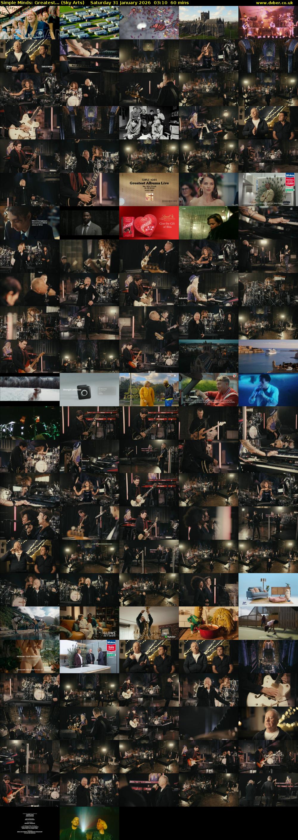 Simple Minds: Greatest... (Sky Arts) Saturday 31 January 2026 03:10 - 04:10