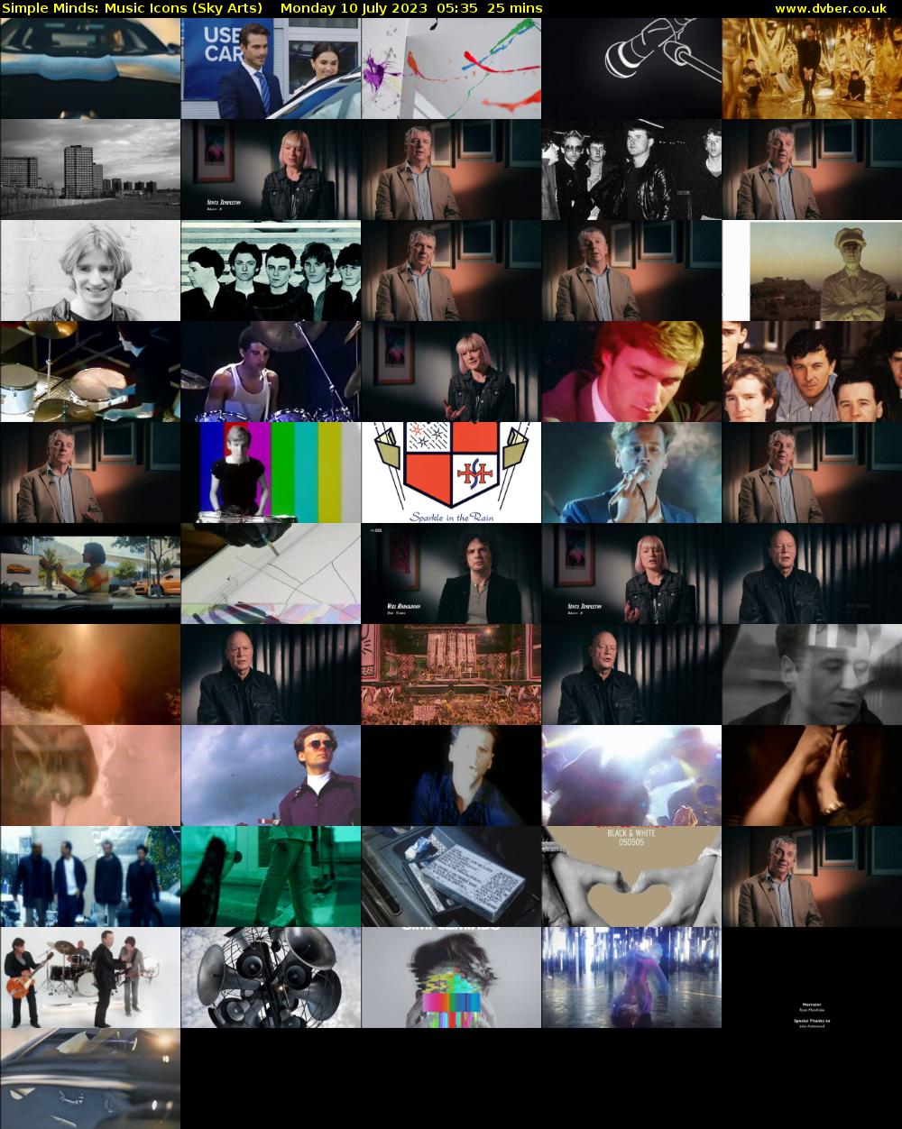 Simple Minds: Music Icons (Sky Arts) Monday 10 July 2023 05:35 - 06:00