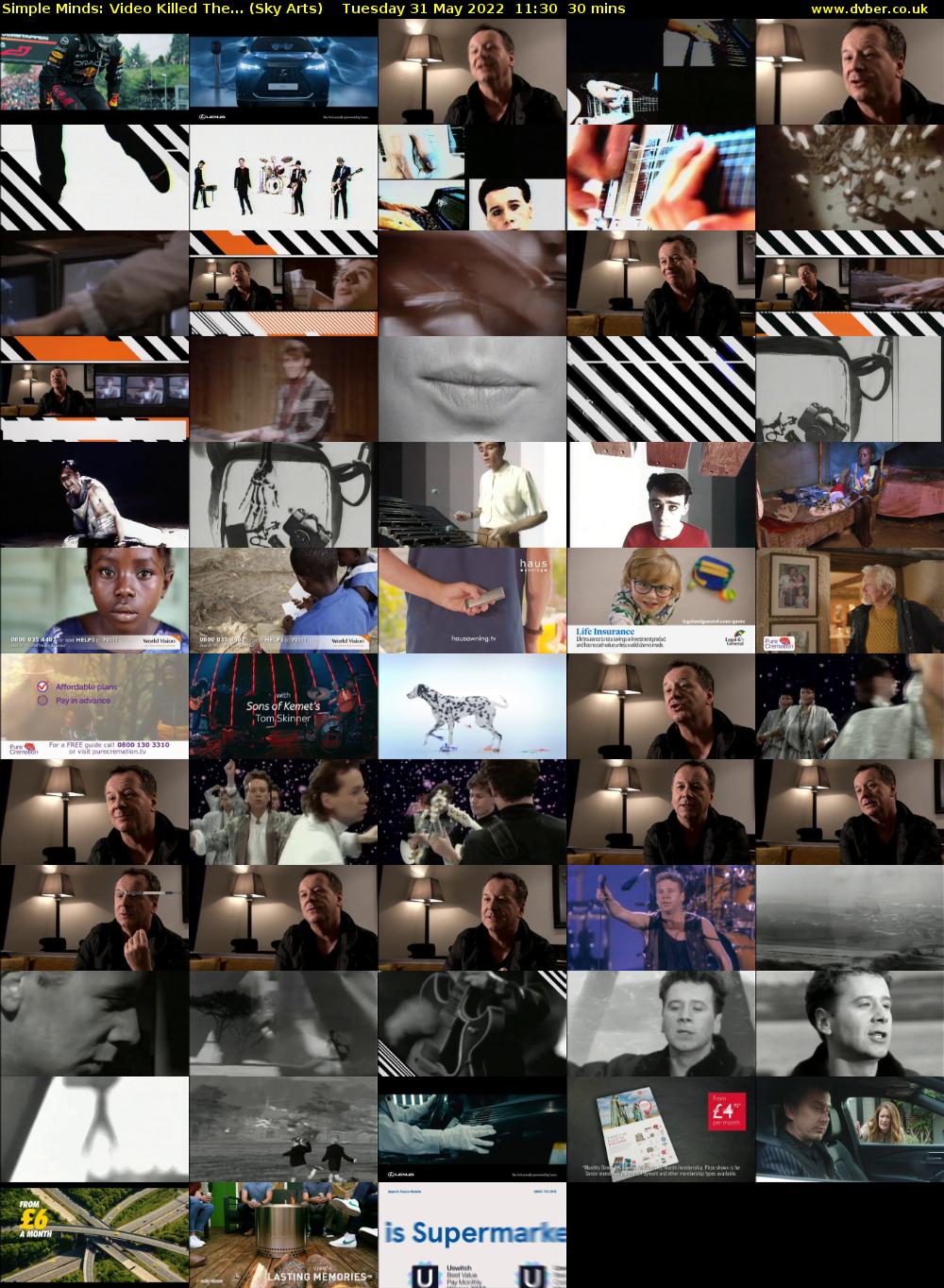 Simple Minds: Video Killed The... (Sky Arts) Tuesday 31 May 2022 11:30 - 12:00