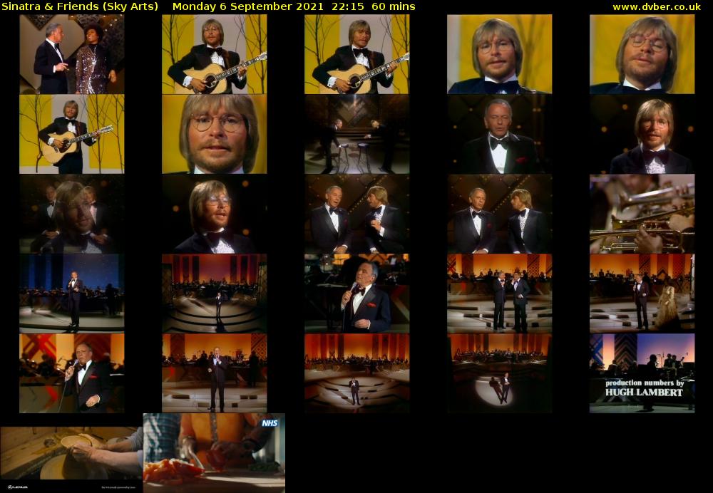 Sinatra & Friends (Sky Arts) Monday 6 September 2021 23:15 - 00:15