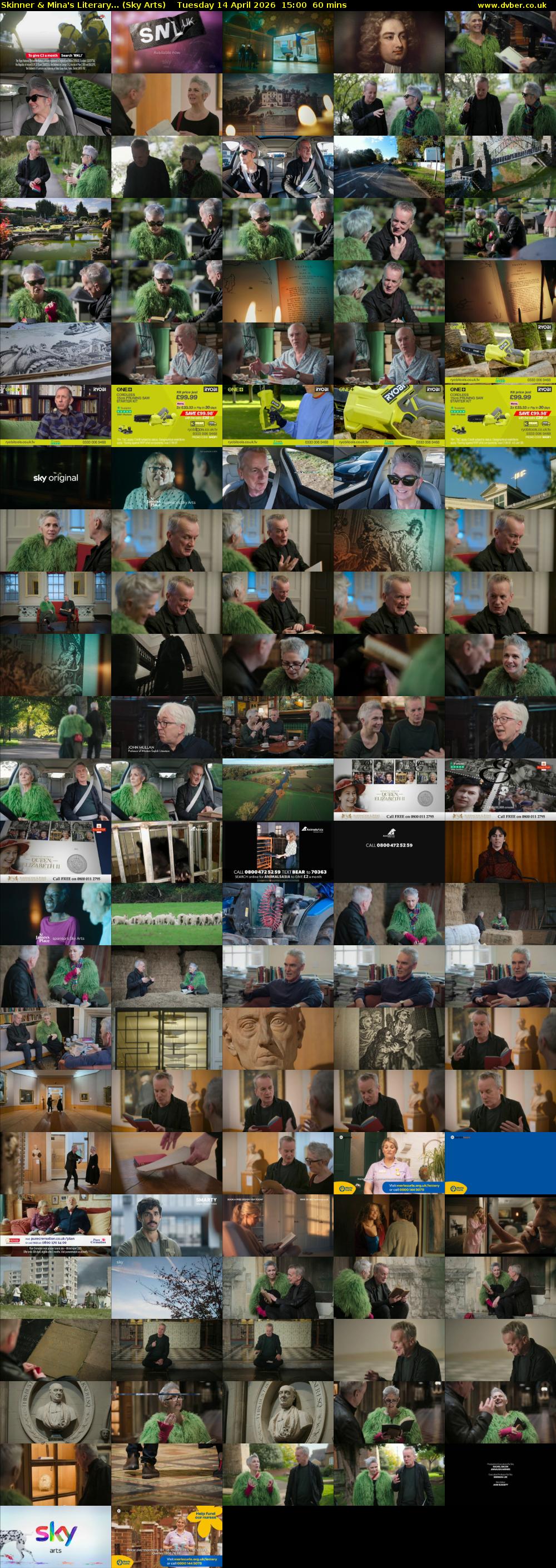 Skinner & Mina's Literary... (Sky Arts) Tuesday 14 April 2026 15:00 - 16:00
