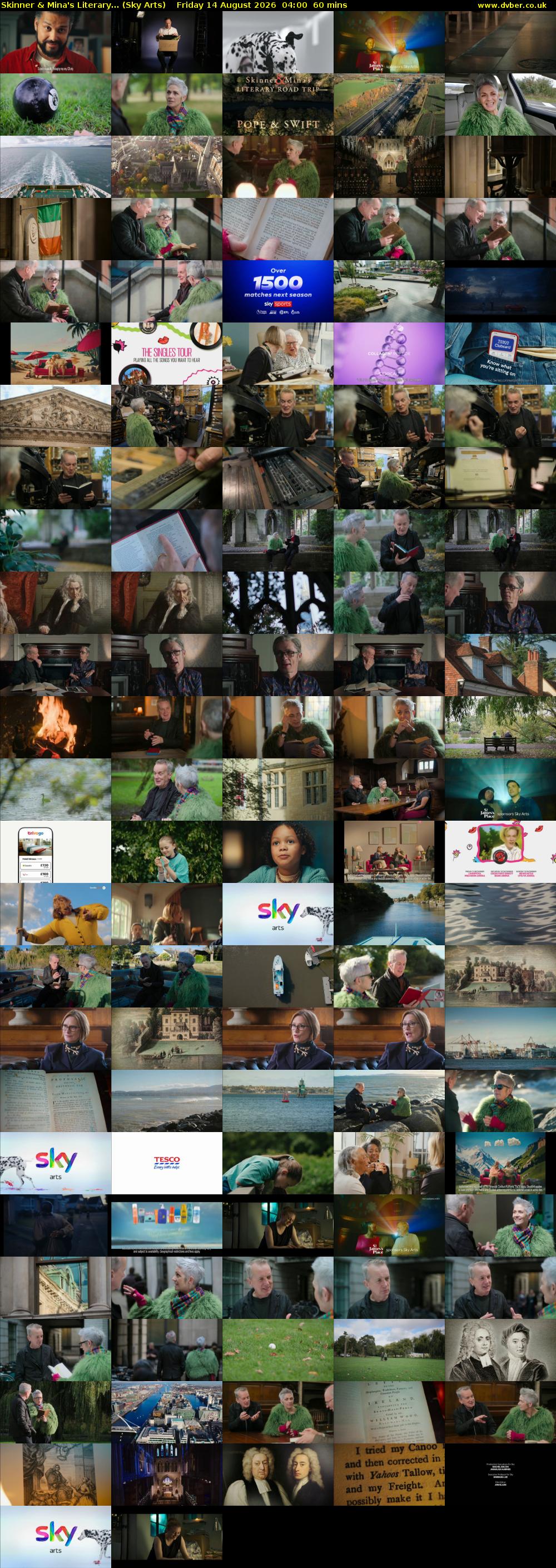 Skinner & Mina's Literary... (Sky Arts) Friday 14 August 2026 04:00 - 05:00