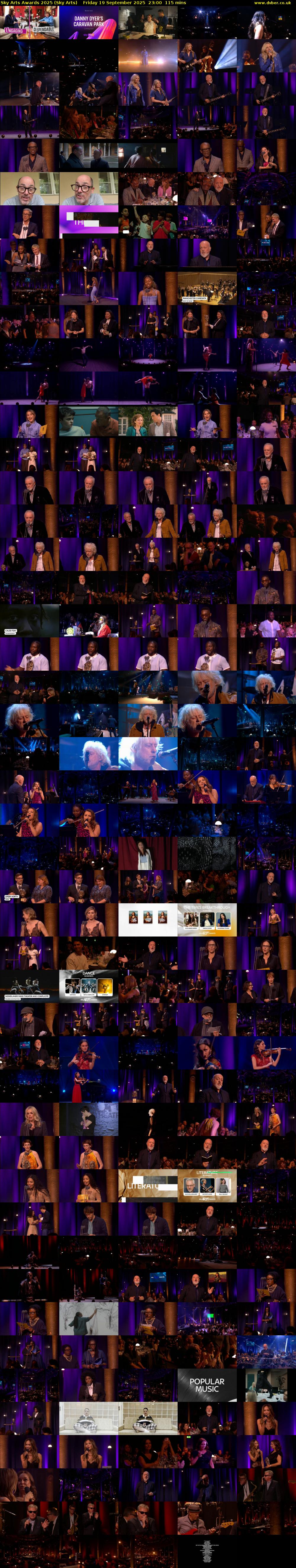 Sky Arts Awards 2025 (Sky Arts) Friday 19 September 2025 23:00 - 00:55