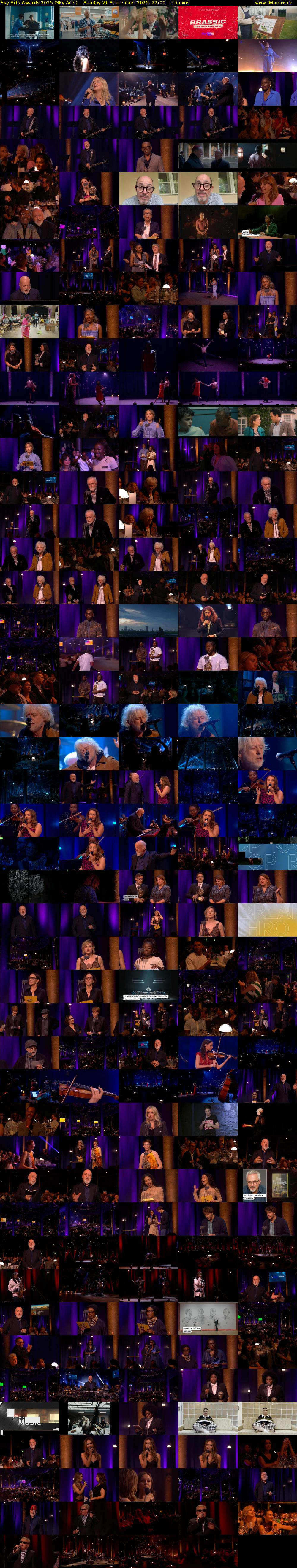 Sky Arts Awards 2025 (Sky Arts) Sunday 21 September 2025 22:00 - 23:55