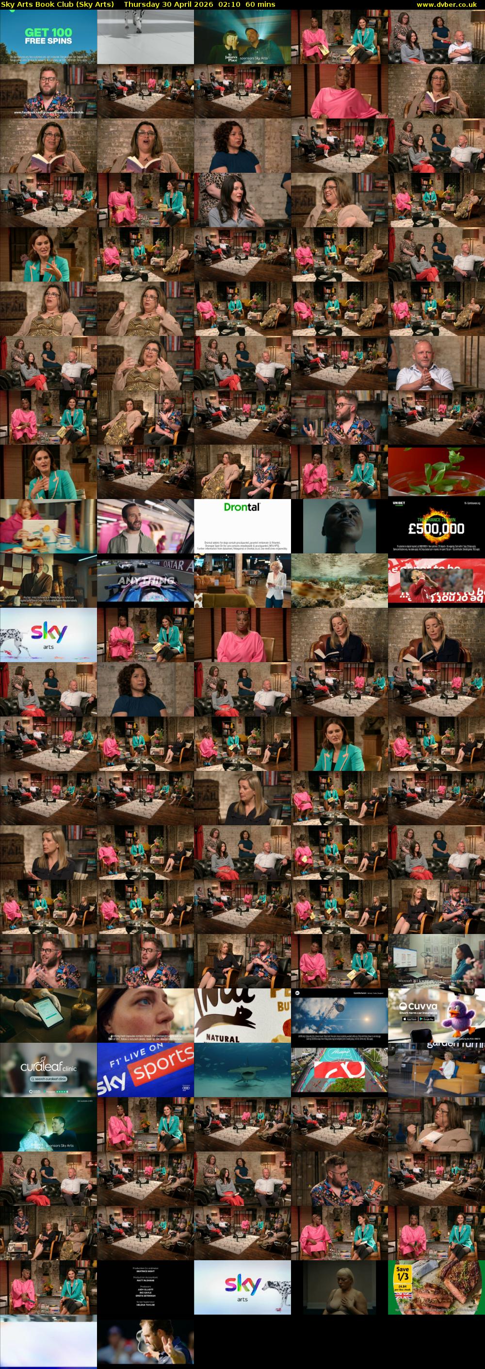 Sky Arts Book Club (Sky Arts) Thursday 30 April 2026 02:10 - 03:10