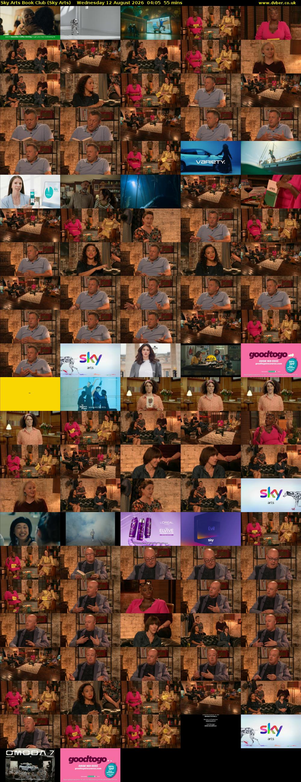 Sky Arts Book Club (Sky Arts) Wednesday 12 August 2026 04:05 - 05:00