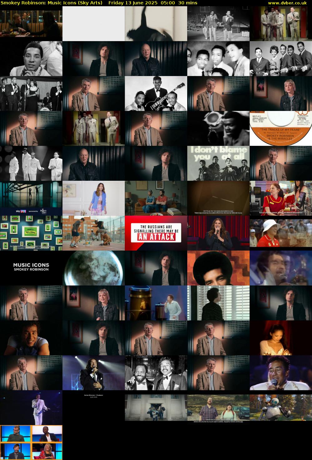 Smokey Robinson: Music Icons (Sky Arts) Friday 13 June 2025 05:00 - 05:30