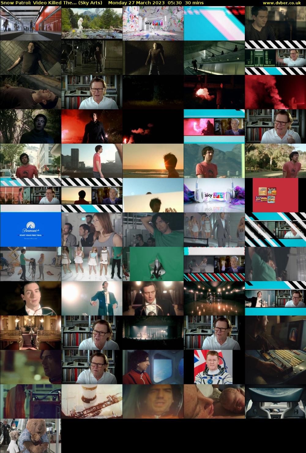 Snow Patrol: Video Killed The... (Sky Arts) Monday 27 March 2023 05:30 - 06:00