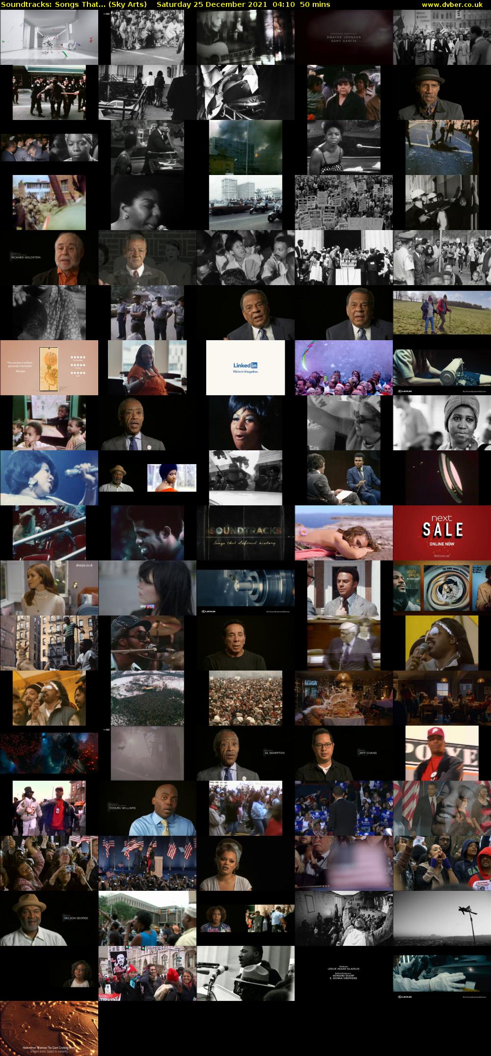 Soundtracks: Songs That... (Sky Arts) Saturday 25 December 2021 04:10 - 05:00