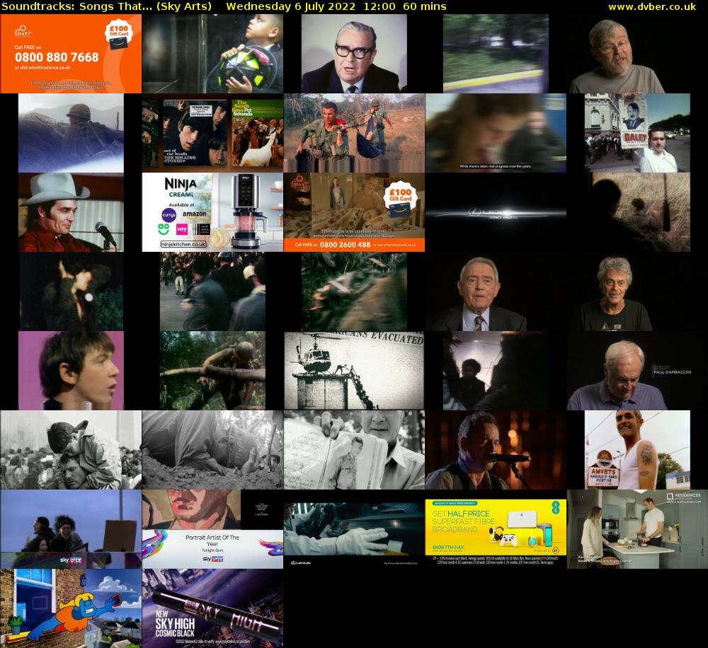 Soundtracks: Songs That... (Sky Arts) Wednesday 6 July 2022 12:00 - 13:00