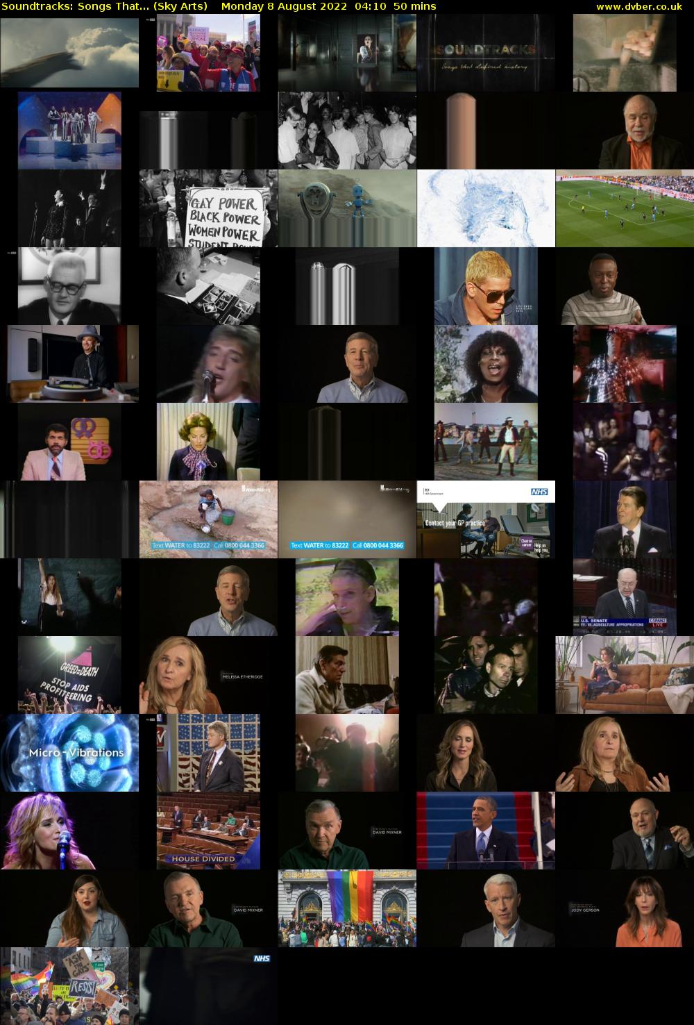 Soundtracks: Songs That... (Sky Arts) Monday 8 August 2022 04:10 - 05:00