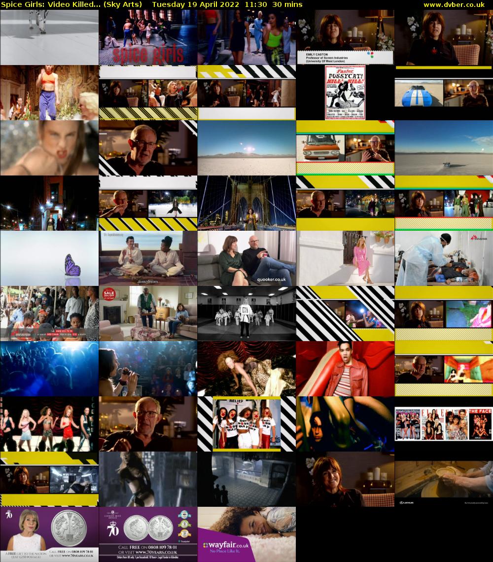 Spice Girls: Video Killed... (Sky Arts) Tuesday 19 April 2022 11:30 - 12:00